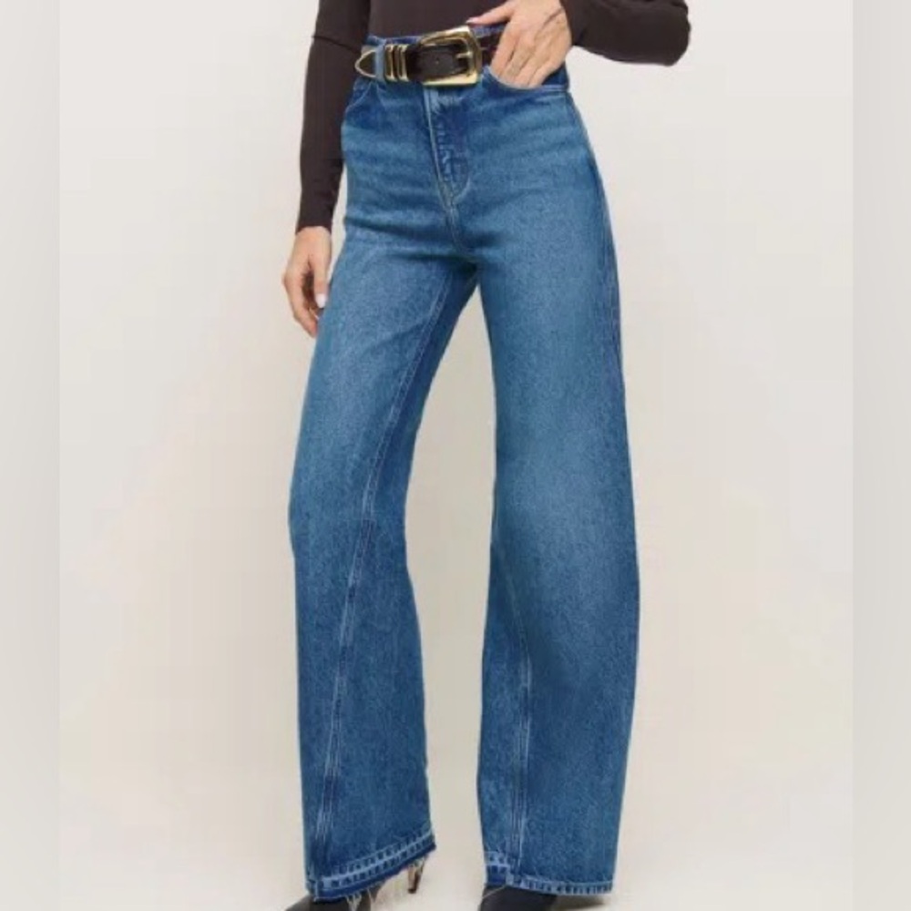 New Reformation Cary high rise wide leg jeans